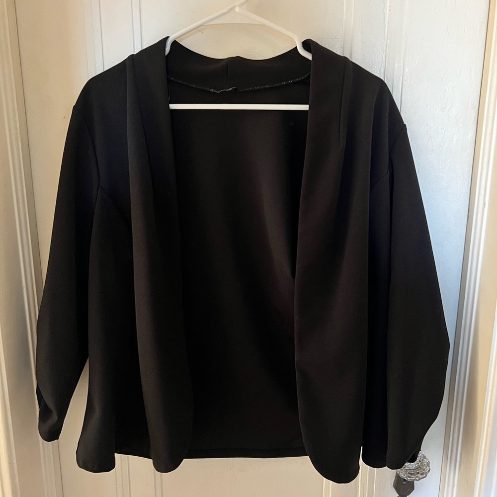 Black Open Front Cardigan